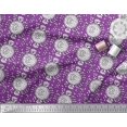 thumbnail image 2 of Soimoi Modal Satin Fabric Leaves & Floral Block Print Fabric by The Yard 42 Inch Wide, 2 of 3