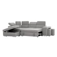 thumbnail image 1 of Urban Cali Pasadena Large Sleeper Sectional Sofa Bed with Storage Ottoman and 2 Stools (Thora Stone / Left Facing Chaise), 1 of 39