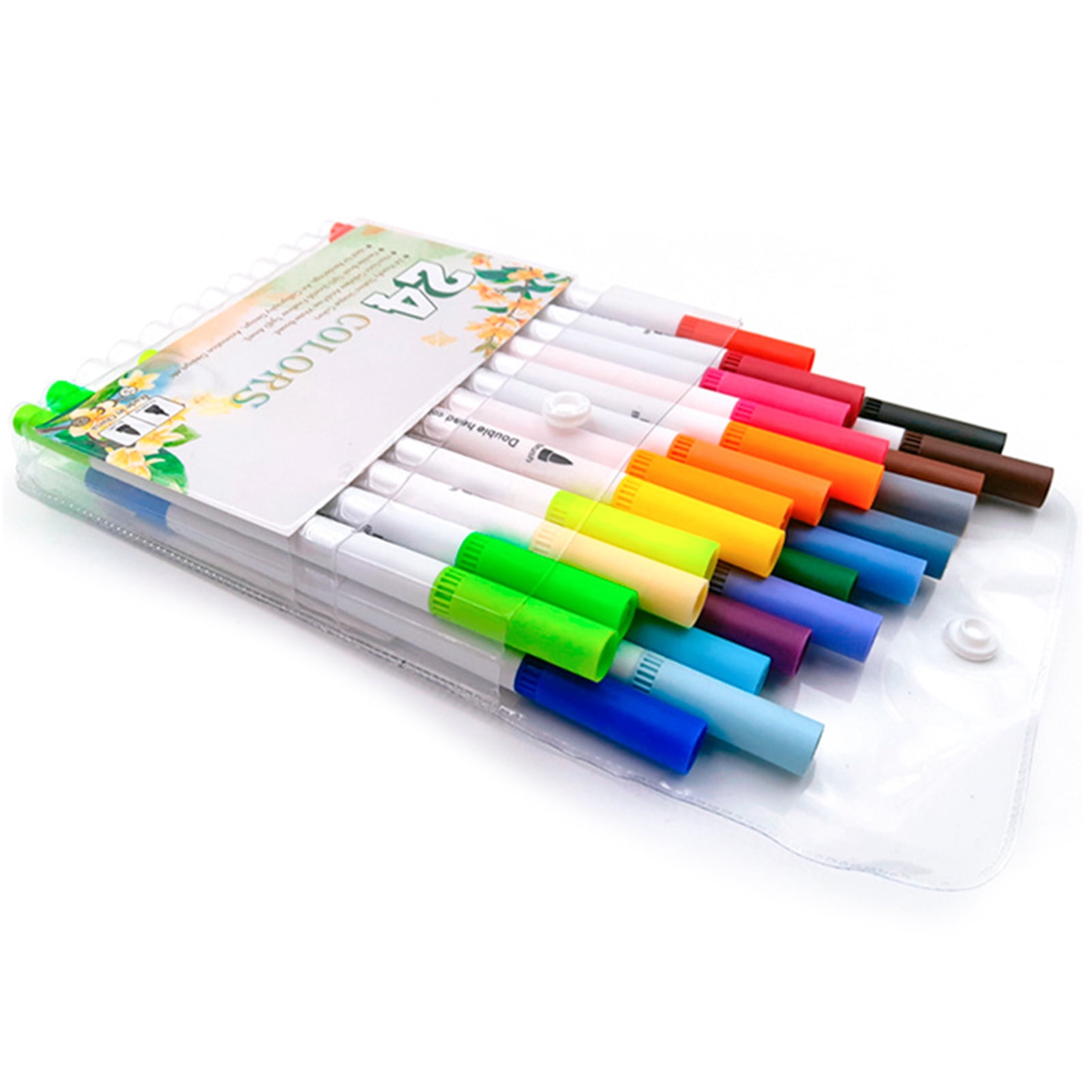 Amdohai 24 Colors Markers Set Double Tipped Colored Pens Fine Point Art Markers for Kids Adults Coloring Drawing Illustrations Artist Sketching
