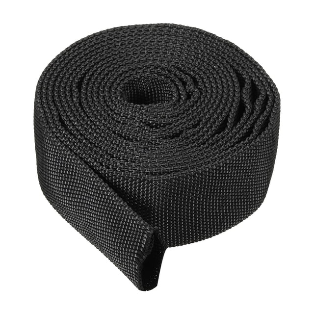 Unique Bargains 1.8' ID 10FT Nylon Protective Hose Sleeve, Cable Cover Sheath Protection, Black