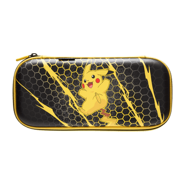 Étui mince PowerA pour Nintendo Switch 2 - Tempête Pikachu, sous licence officielle, étui de protection, peut contenir 10 cartes de jeu, protecteur d’écran rembourré, support de jeu intégré