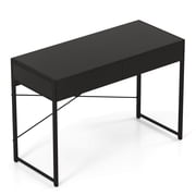 Costway 2-Drawer Computer Desk Study Table Writing Workstation Home Office Black