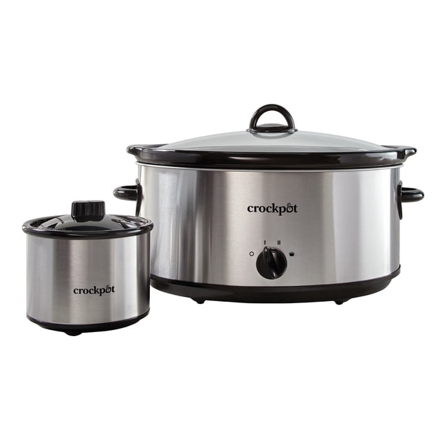Mijoteuse Crock-Pot avec réchauffeur petit, 7,6 L, acier inoxydable