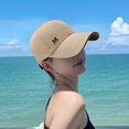 thumbnail image 3 of Baseball Hat Adjustable Extended Brim M Letter Decoration Sun Protection Sports Hat Summer Sports Supply, 3 of 10