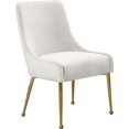 thumbnail image 3 of Pemberly Row Chaise de Salle à Manger Moderne en Velours Crème, Fini (Ensemble de 2), 3 of 7