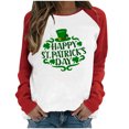 thumbnail image 1 of QIPOPIQ T-Shirts à Manches Longues à Col Rond pour Femmes T-Shirts de la Saint-Patrick T-Shirt Imprimé Trèfle de Printemps T-Shirt Vert Porte-Bonheur T-Shirts de la Saint-Patrick Tuniques Patchwork Hauts Chemises de Fête Aubaines, 1 of 6