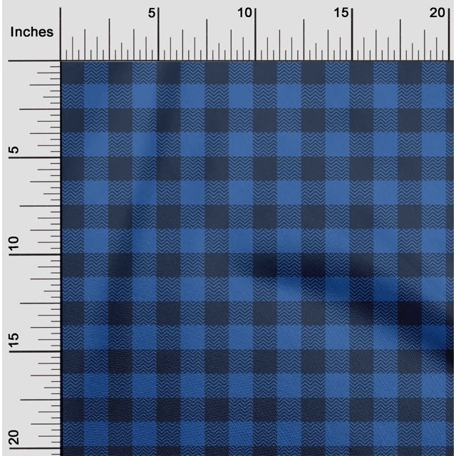 oneOone Polyester Lycra Blue Fabric Gingham Check Craft Projects Decor Fabric Printed By The Yard 56 Inch Wide
