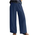 thumbnail image 1 of Pantalon en Coton et en Lin pour Femmes Large et Large avec Poches, 1 of 7
