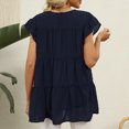 thumbnail image 5 of Timegard Hauts pour Femmes Manches Courtes en Chiffon Blouse Ample Légère Col Rond Été Plage Vacances Hauts, 5 of 5