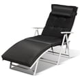 thumbnail image 5 of Patiojoy 2 Pcs Chaise Longue Pliante Rembourrée Inclinable Réglable Noire, 5 of 5