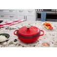 thumbnail image 3 of Lodge 3 Quart Red Essential Enamel Cast Iron Dutch Oven, 3 of 6