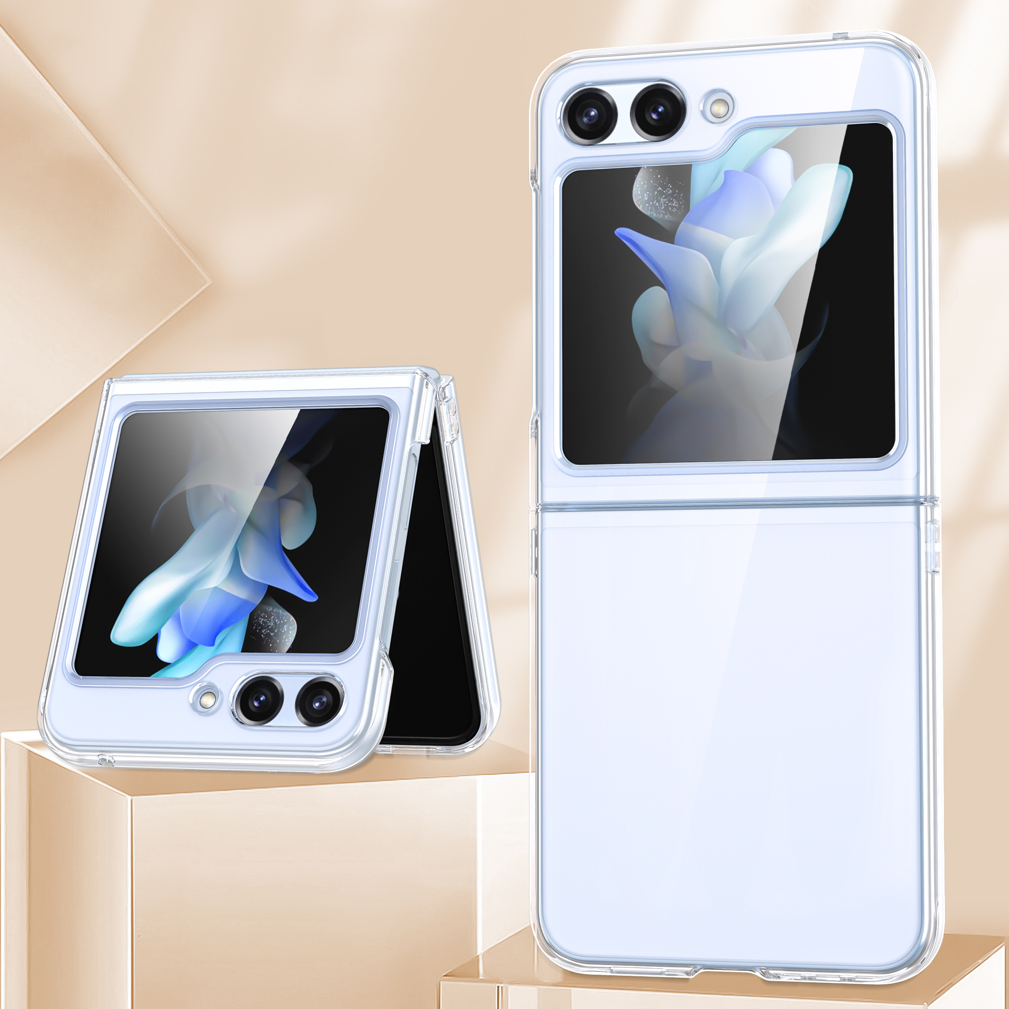 for Samsung z flip 4 5 cell phone back cover transparent clear PC protect hard phone case for samsung z flip 6