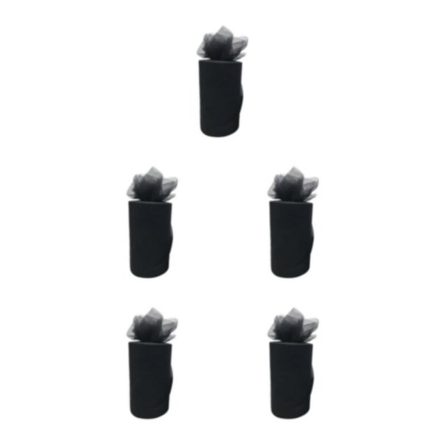 Wweixi White Roll Wrist Tulle Coil Durable And Reliable Wedding Essentials Easy To Ad Clean Roll Tulle black 5Set