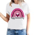 thumbnail image 2 of Meichang Hauts pour Femmes Chemise Tendance de la Saint-Valentin Hauts Mignons Imprimé Cœur Hauts de Vacances Manches Courtes Col Rond Décontracté Chandail Blouses, 2 of 5