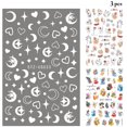 thumbnail image 2 of Fingernail Art Stickers Self-Adhesive 3 Sheets 3D Nail Decals Toenail Stickers, 2 of 9