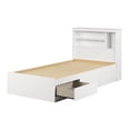 thumbnail image 2 of South Shore Vito Twin Mates Bed With Bookcase Headboard Set, in Pure White, 2 of 16
