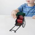 thumbnail image 2 of Jouet de Simulation de Haute Qualité Rickshaw Modèle de Voiture à Tirer 1/12 Gamme Jouets tesla Décoration Fille Rouge, 2 of 8