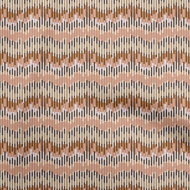 oneOone Cotton Silk Brown Fabric Abstract Fabric For Sewing Printed Craft Fabric By The Yard 42 Inch Wide