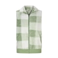 thumbnail image 3 of XZNGL Womens Plaid Print Patch Patchwork Cardigans Open Front Sleeveless Cardigan Plush Coat Tops, 3 of 5