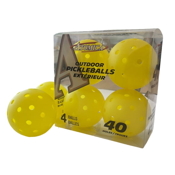 Balles de pickleball d’extérieur, pack de 4 par Atomica