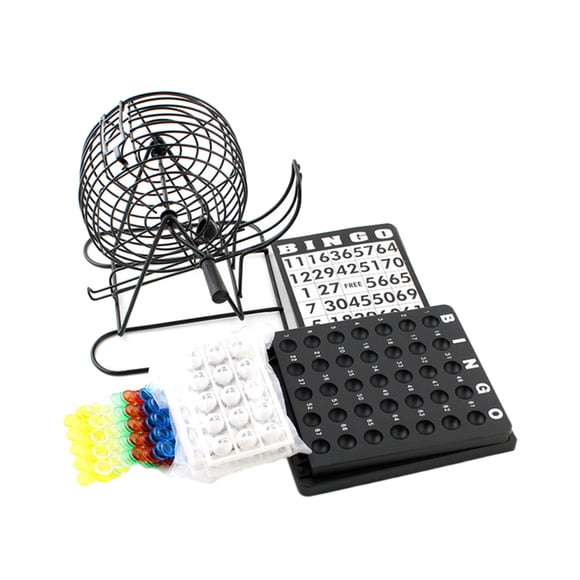MasteelfCA Traditional Lotto Lottery Family Puzzle Game Cage Ball Counter 75 Ball Lottery Machine Manual Lottery Drinking Game (Black)