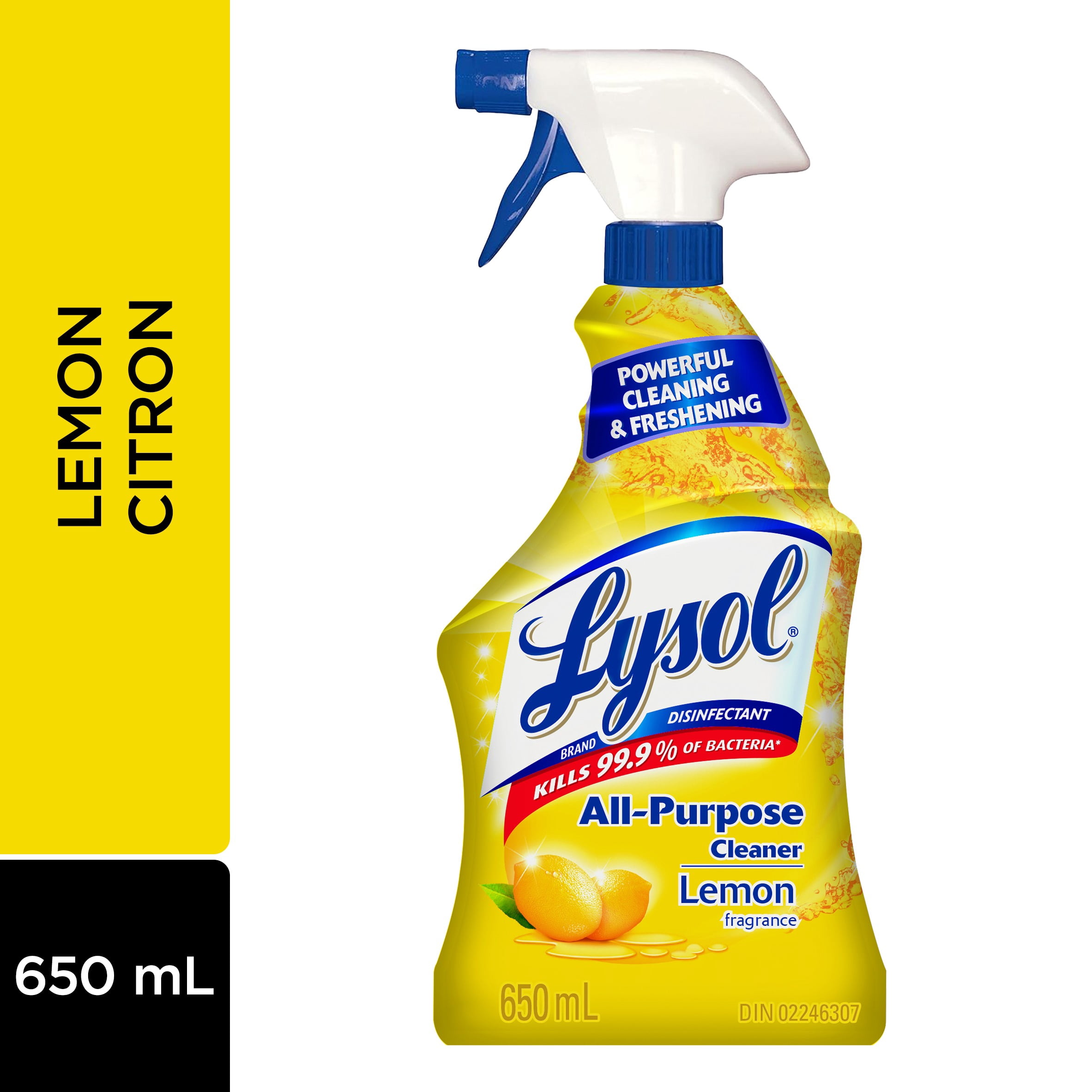 Lysol® All Purpose Cleaner, Multi-surface cleaner trigger, Lemon, Powerful Cleaning & Freshening, 650 mL