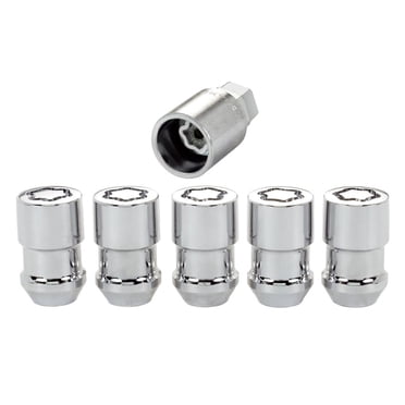 McGard Roue d'Accès Serrure de Roue 24538 Pneu de Rechange et Roue de Route Ensemble de 5 Verrouillage; Écrou de Roue à Écrou; Filetage 1/2 Po-20; Siège Conique; Écrou Gland; Longueur Totale 1,46 Po; Clé 3/4 Po; Placage Chrome