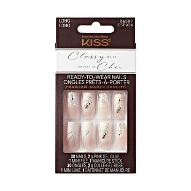 KISS Classy Nails Haut de Gamme - Faux Ongles - Superbes! - Carré - Longues
