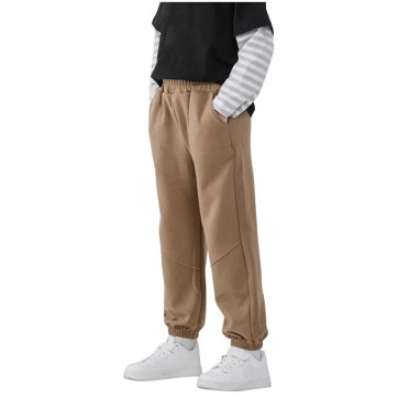 Grrvtrz Pantalon de Jogging Élastique pour Garçons avec Poches, en Molleton Doux, Tricoté, pour 5-15 Ans