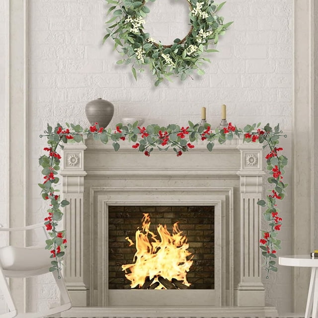 Christmas Artificial Vines Faux Flower Wall Hanging Table Decor Artificial Green Plant Christmas Home Decor Props
