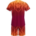thumbnail image 5 of Men Print Short Sleeves Casual Beach Short Sleeve Round-Neck Blouses & Sets, 5 of 5