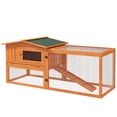 thumbnail image 1 of PawHut Wooden Rabbit Hutch Bunny Hutch Outdoor Guinea Pig House, Orange, 1 of 10