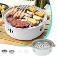 thumbnail image 1 of Gril Barbecue Portatif Mini au Charbon, Gril BBQ au Charbon Compact, Gril au Charbon Multifonction Sans Fumée Rond de Table pour Cuisson Intérieure Extérieure Maison Fête Pique-Nique Camping, 1 of 7