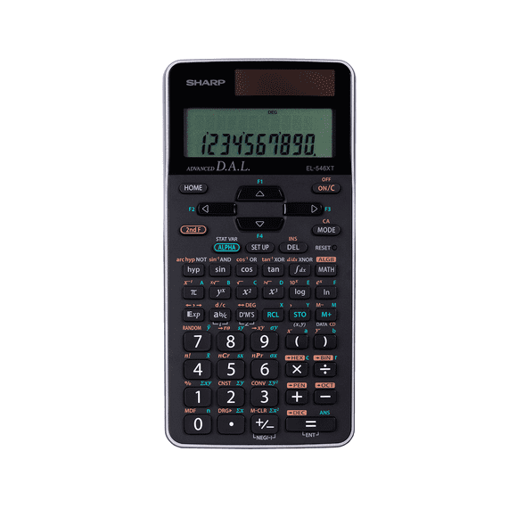 Calculatrice scientifique Sharp EL546XTSL pour le secondaire, cégep et université, 470 fonctions, écran 12 chiffres, saisie D.A.L., solveurs d’équations et modes scientifiques multiples