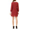 thumbnail image 3 of INSPIRE CHIC Robe-Chemise à Carreaux pour Femme à Manches Longues Boutonnée à Col Pointu S Rouge, 3 of 5