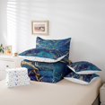 thumbnail image 5 of YST Marble 7 Pcs Comforter Set, Geometric Sheet Set Bed In A Bag Twin Size, Golden Stone Pattern Duvet Set Turquoise Quilt Set For Men Women Abstract Trippy Blue Sheets, 5 of 5