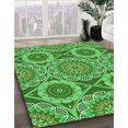 thumbnail image 3 of Ahgly Company Tapis d'Intérieur Rectangulaire Transitionnel Vert Lavable à la Machine, 8 Pieds x 10 Pieds, 3 of 7