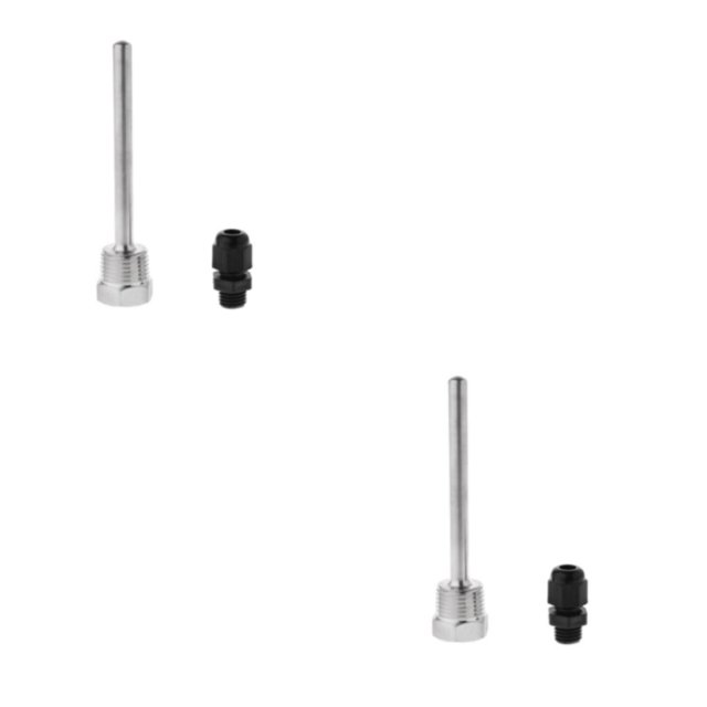 Transemion Sleek Stem Thermowell Made Of 304 Stainless Steel For Precise Temperature 304 8x300mm 2Set