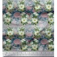 thumbnail image 1 of Soimoi Poly Georgette Fabric Leaves & Magnolia Floral Print Sewing Fabric Yard 52 Inch Wide, 1 of 5