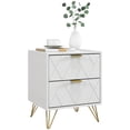 thumbnail image 1 of HOMCOM Bedside Table with 2 Storage Drawers for Bedroom, Living Room, 1 of 10