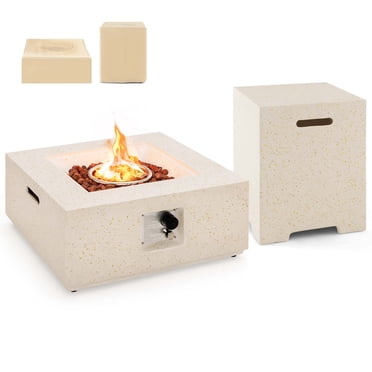 Costway 28" Patio Propane Fire Pit Table w/Hideaway Tank Holder Outdoor Gas Fire Table