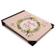 thumbnail image 2 of Darling Souvenir Mariage Livre d'or Hardbound couverture, feuilles roses Couronne et oiseaux, 9 x 12 pouces, 2 of 5