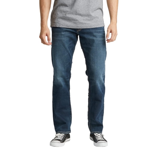 Silver Jeans Co. Jeans à Jambe Fuselée Coupe Décontractée pour Hommes Eddie, Lavage Rinçage, 40W x 34L