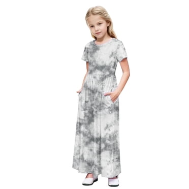 Rbaofujie Robe Longue Décontractée à Fleurs pour Filles, Manches Longues, Robes de Vacances avec Poches