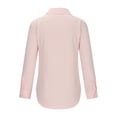 thumbnail image 4 of AherBiu Linen Shirts for Women Button down Long Sleeve Lapel Tops Work Office Classic Casual Solid Blouses, 4 of 9