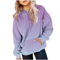thumbnail image 1 of RXIRUCGD Chandail à Capuchon pour Petites et Grandes Filles, Chandail Dégradé, Mode, Col Rond, Manches Longues, Hauts, Manteau de Printemps, d'Automne et d'Hiver, Chandail Violet pour Filles, Taille 7-8 Ans, 1 of 4