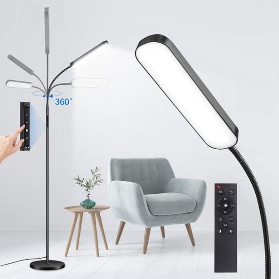 Outon Lampe sur Pied de Lecture à DEL avec Télécommande et Commande Tactile - Lumière sur Pied à 4 Températures de Couleur pour Salon, Chambre