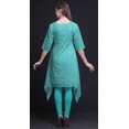 thumbnail image 2 of Bimba Kurti Asymétrique Vert à Blocs Imprimés pour Femmes, Robe Tunique d'Été Indienne, XX-Grand, 2 of 6