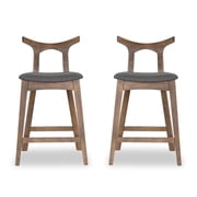 Ashcroft Murphy Fabric Upholstered Bar Stool in Gray