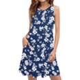 thumbnail image 2 of Ovzne Robes d'Été pour Femmes Robe Décontractée Ample d'Été Imprimée Sans Manches Col en V Ensemble Haut/chemise Robe de Printemps Imprimée Liquidation, 2 of 7